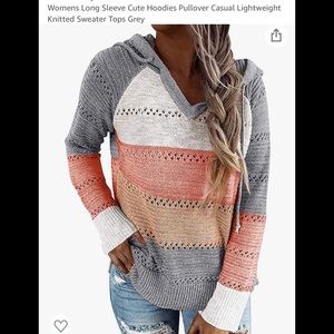 Womens long sleeve lightweight hoodie size large.